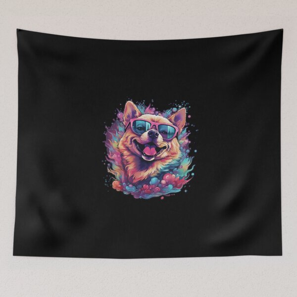 Item preview, SHIBA INU VAPORWAVE  designed and sold by CrittersHub.