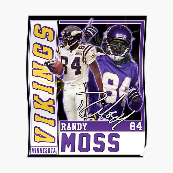 Randy Moss 84 Minnesota Vikings player football retro poster gift