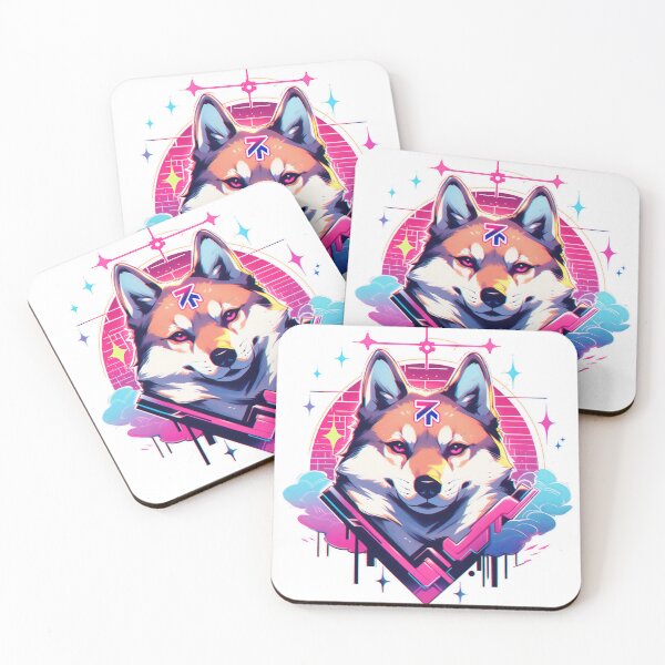 Item preview, SHIBA INU VAPORWAVE  designed and sold by CrittersHub.