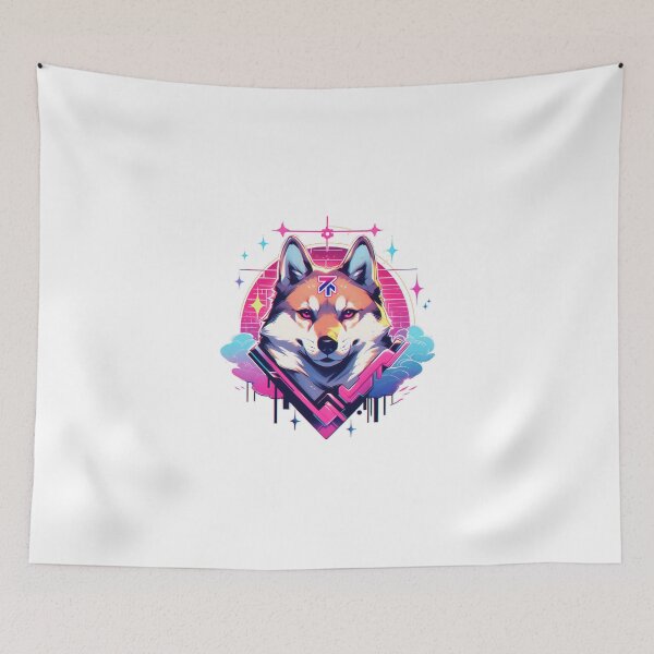 Item preview, SHIBA INU VAPORWAVE  designed and sold by CrittersHub.