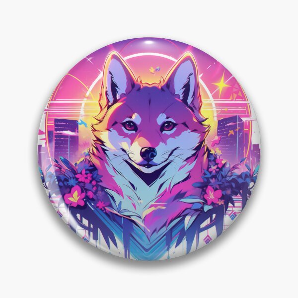 Item preview, SHIBA INU VAPORWAVE  designed and sold by CrittersHub.