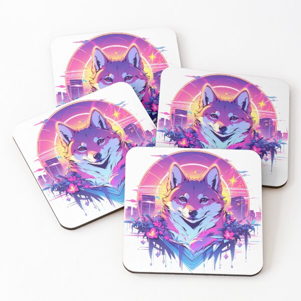 Item preview, SHIBA INU VAPORWAVE  designed and sold by CrittersHub.