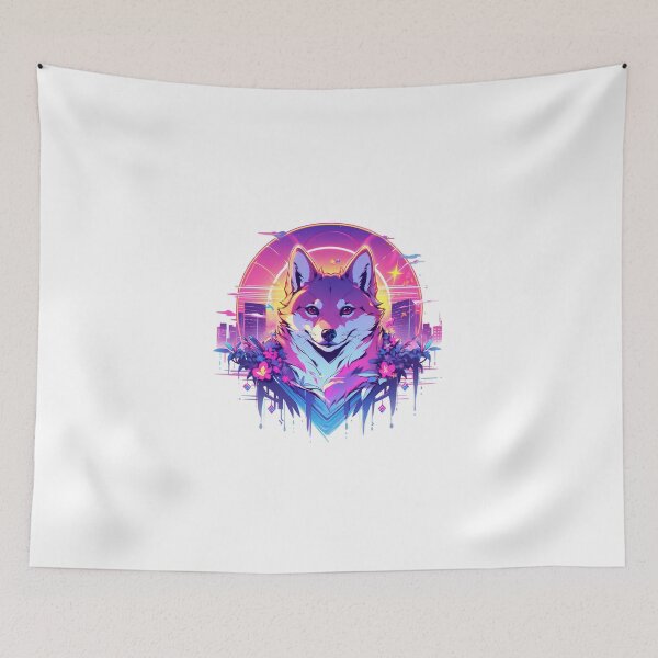 Item preview, SHIBA INU VAPORWAVE  designed and sold by CrittersHub.