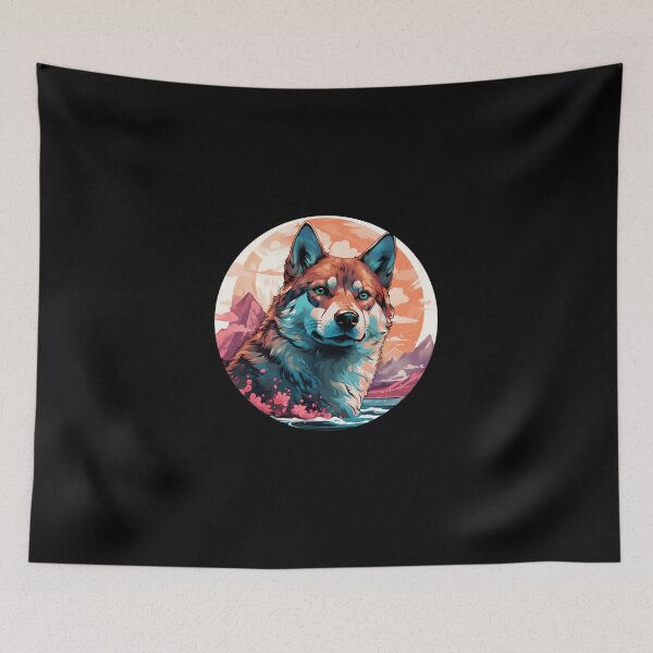 Item preview, SHIBA INU VAPORWAVE  designed and sold by CrittersHub.