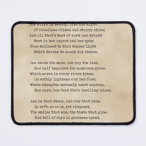 Item preview, She Walks In Beauty - George Gordon Byron Poem - Literature - Typewriter Print - Vintage designed and sold by Studio Grafiikka.