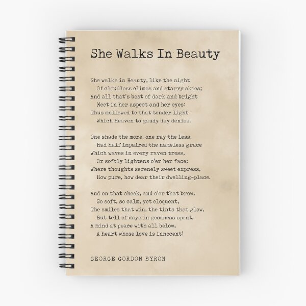 Item preview, She Walks In Beauty - George Gordon Byron Poem - Literature - Typewriter Print - Vintage designed and sold by Studio Grafiikka.