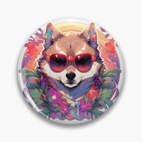 Item preview, SHIBA INU VAPORWAVE  designed and sold by CrittersHub.