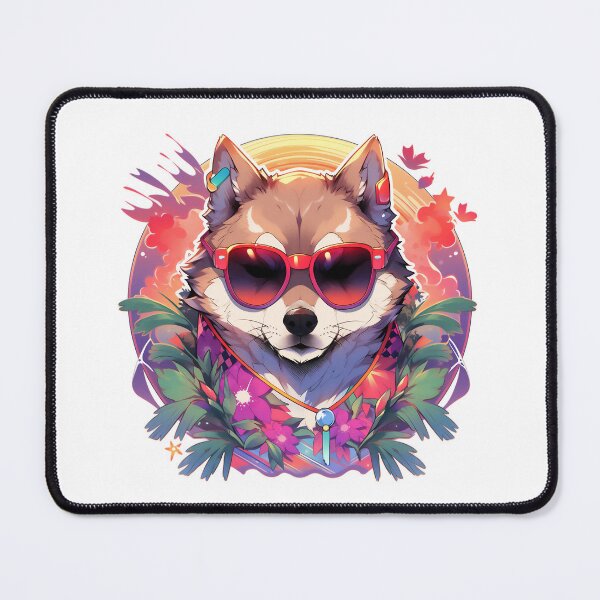 Item preview, SHIBA INU VAPORWAVE  designed and sold by CrittersHub.