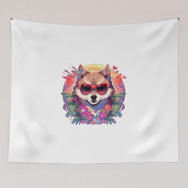 Item preview, SHIBA INU VAPORWAVE  designed and sold by CrittersHub.