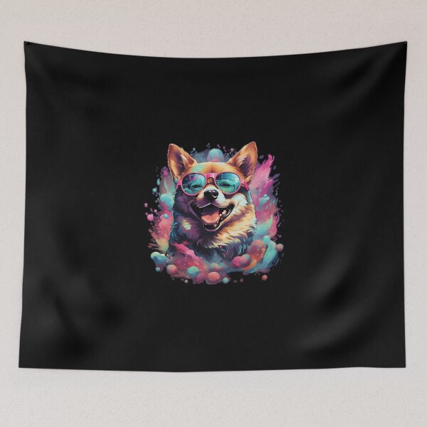 Item preview, SHIBA INU VAPORWAVE  designed and sold by CrittersHub.