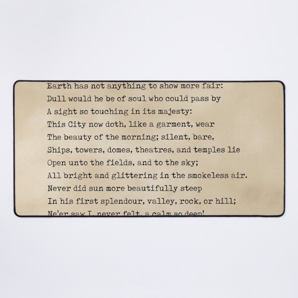 Item preview, Composed Upon Westminster Bridge - William Wordsworth Poem - Literature - Typewriter Print - Vintage designed and sold by Studio Grafiikka.