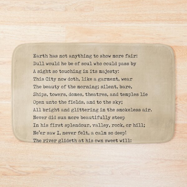 Item preview, Composed Upon Westminster Bridge - William Wordsworth Poem - Literature - Typewriter Print - Vintage designed and sold by Studio Grafiikka.