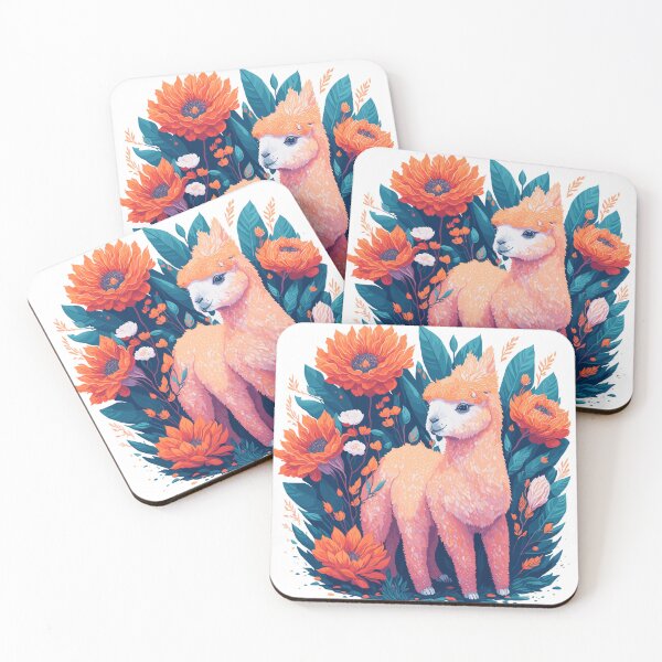 Item preview, Peruvian Alpaca with orange flowers designed and sold by creativo21.