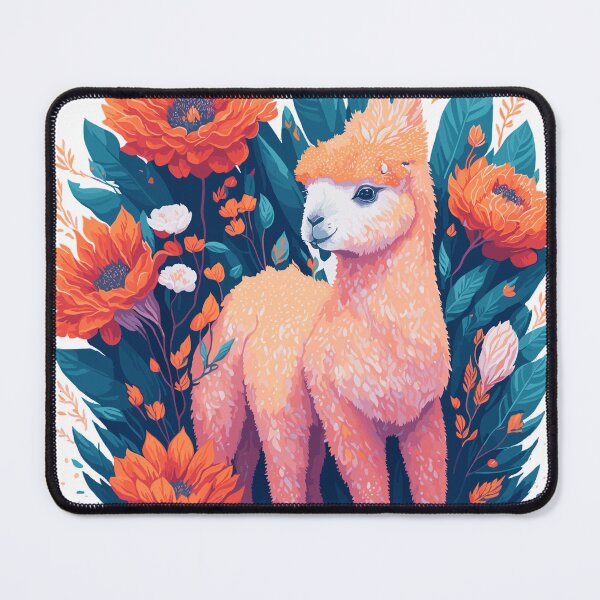 Item preview, Peruvian Alpaca with orange flowers designed and sold by creativo21.