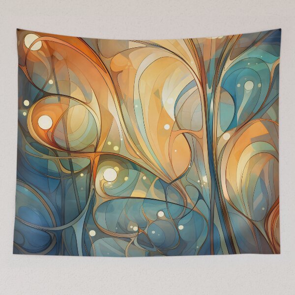 Item preview, Contemporary Strokes X: Exploring the harmony of Art Nouveau in an abstract painting with vibrant colors and geometric shapes. designed and sold by InsaneLEDP.