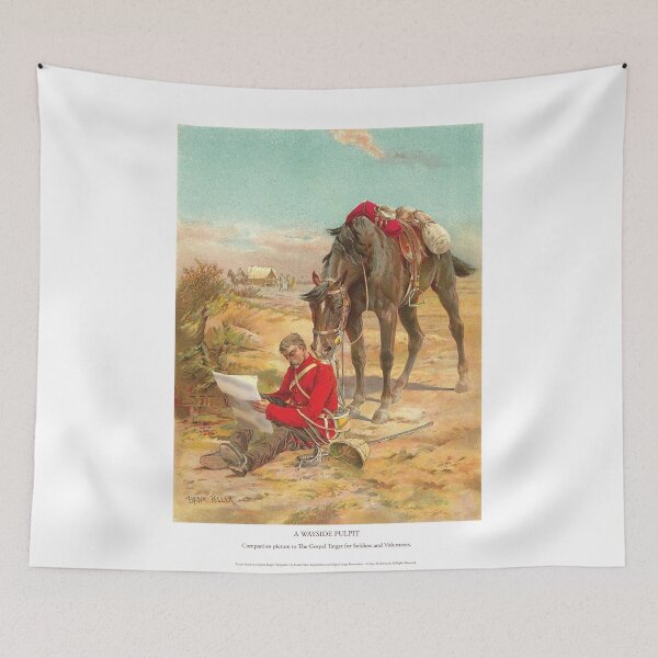 Item preview, A Wayside Pulpit - Soldier studying the Gospel Target Poster designed and sold by Pictures With A Message.