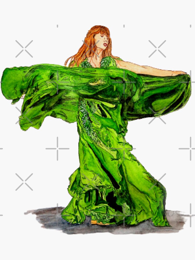 Green folklore dress " Sticker for Sale by snehaartrush | Redbubble