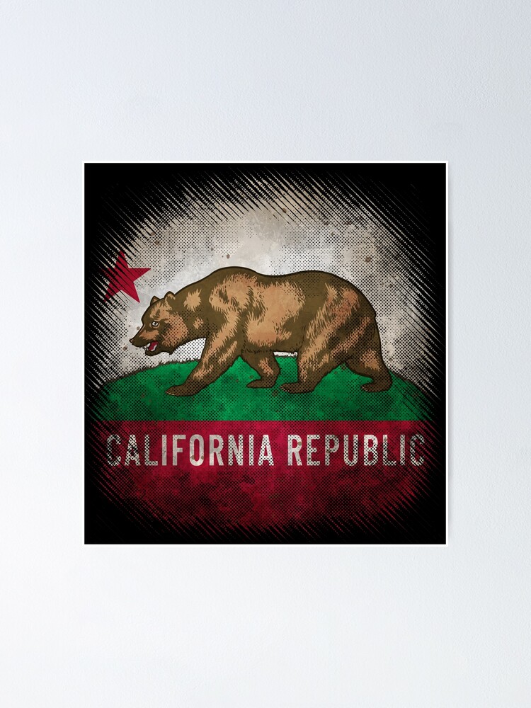 Vintage California Flag T-Shirt - Heavy Distressed Textures Vintage California Flag T-Shirt - Heavy Distressed Textures