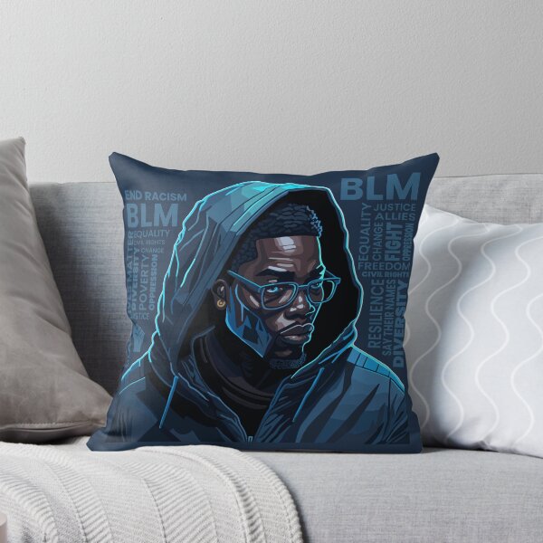 Item preview, Hombre negro con capucha con BLM Word Cloud designed and sold by Sfumata Illustration.
