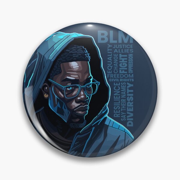 Item preview, Black Man in Hoodie with BLM Word Cloud designed and sold by Sfumata Illustration.