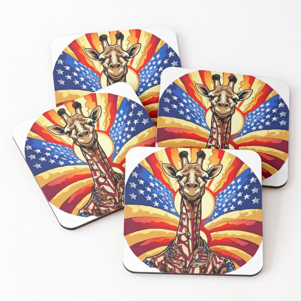 Item preview, Victorious Giraffe with American Flag Theme designed and sold by Tuong Nguyen.