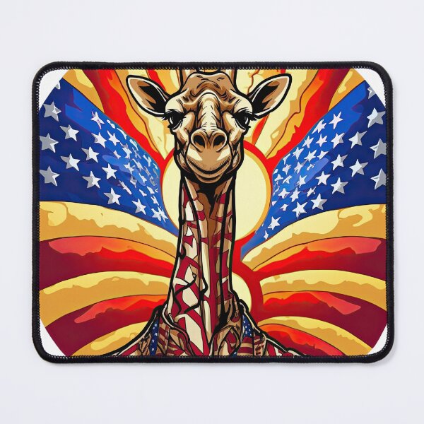 Item preview, Victorious Giraffe with American Flag Theme designed and sold by Tuong Nguyen.