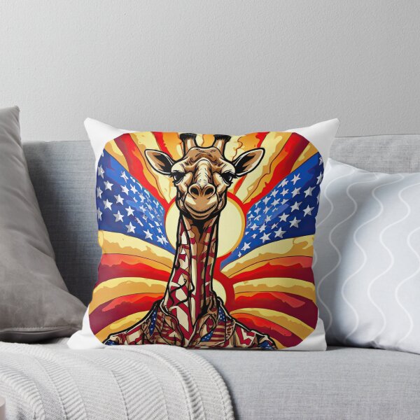 Item preview, Victorious Giraffe with American Flag Theme designed and sold by Tuong Nguyen.