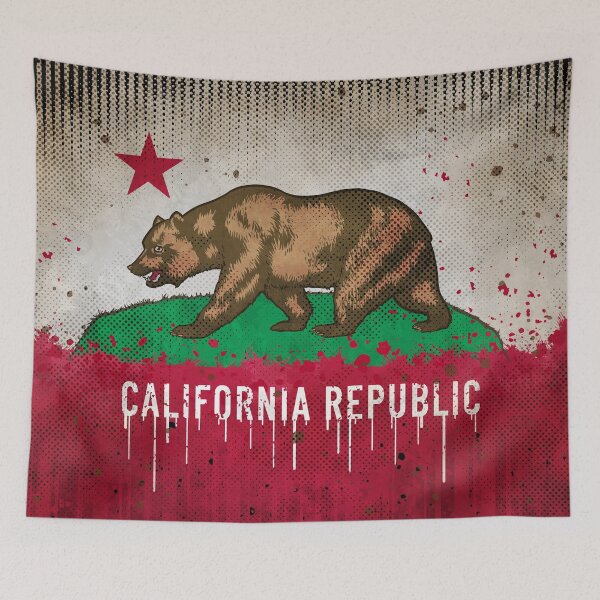 Item preview, California Bear Flag (vintage Grunge Style) #1 designed and sold by Winya.