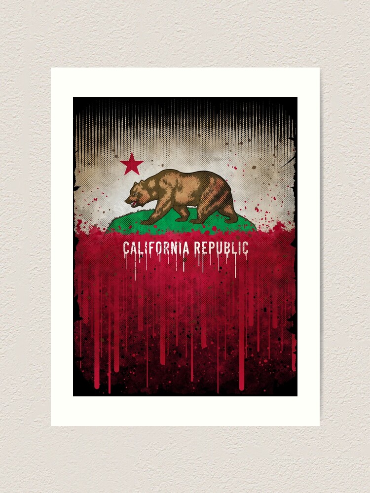 California Bear Flag (vintage Grunge Style) #1