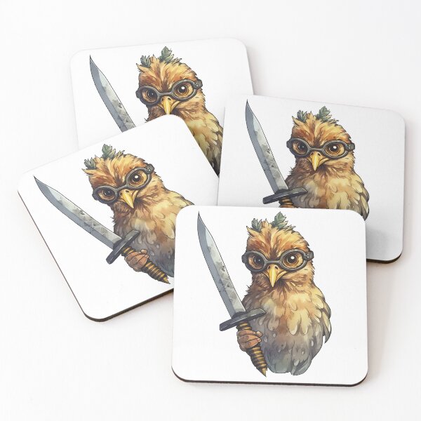 Item preview, Comic chicken chick with a knife. Meme chicken designed and sold by Anastasiia Yurevych.