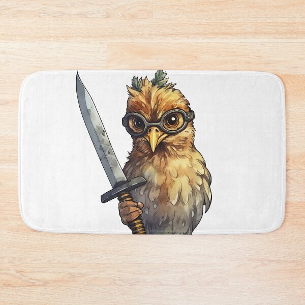 Item preview, Comic chicken chick with a knife. Meme chicken designed and sold by Anastasiia Yurevych.