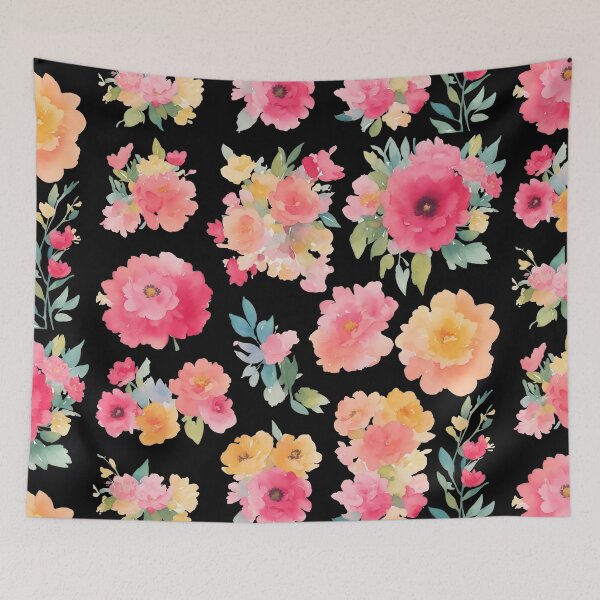 Item preview, Watercolor Spring flower seamless pattern with black backgound designed and sold by Jayjaynaenae.