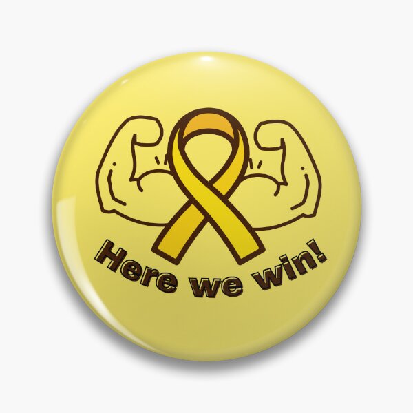 Item preview, Here we win! Sarcoma cancer awareness, Bone cancer awareness, Yellow ribbon awareness designed and sold by Joyamotion.