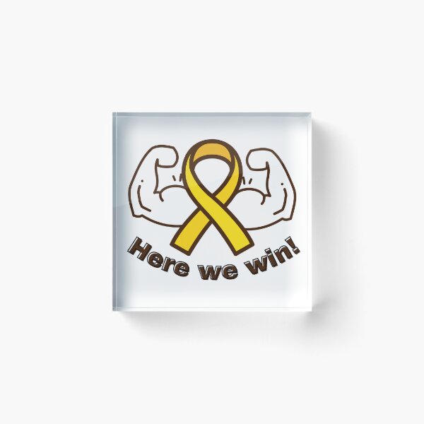 Item preview, Here we win! Sarcoma cancer awareness, Bone cancer awareness, Yellow ribbon awareness designed and sold by Joyamotion.
