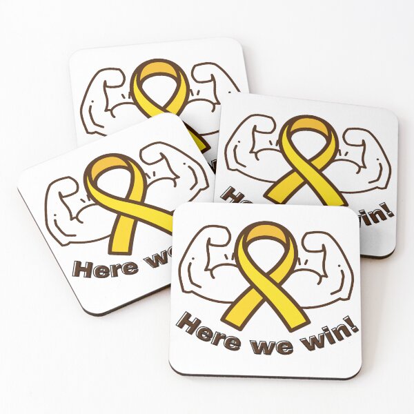 Item preview, Here we win! Sarcoma cancer awareness, Bone cancer awareness, Yellow ribbon awareness designed and sold by Joyamotion.