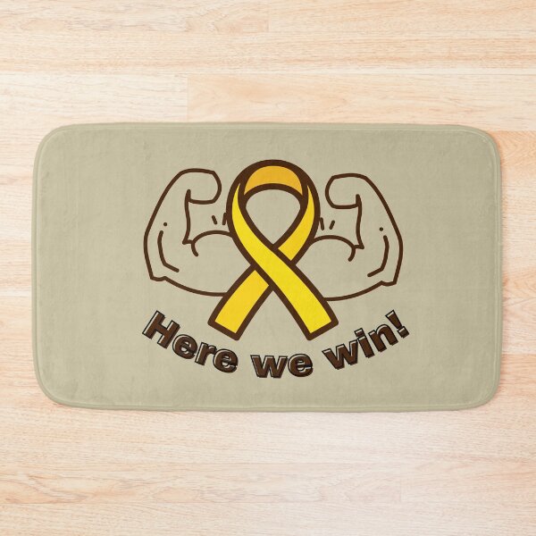 Item preview, Here we win! Sarcoma cancer awareness, Bone cancer awareness, Yellow ribbon awareness designed and sold by Joyamotion.