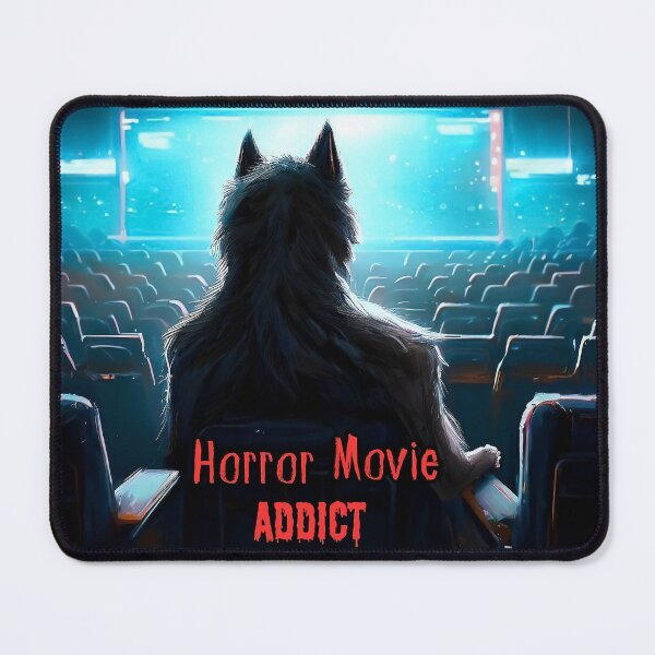 Item preview, Horror movie addict werewolf in cinema hall designed and sold by TomFrontierArt.
