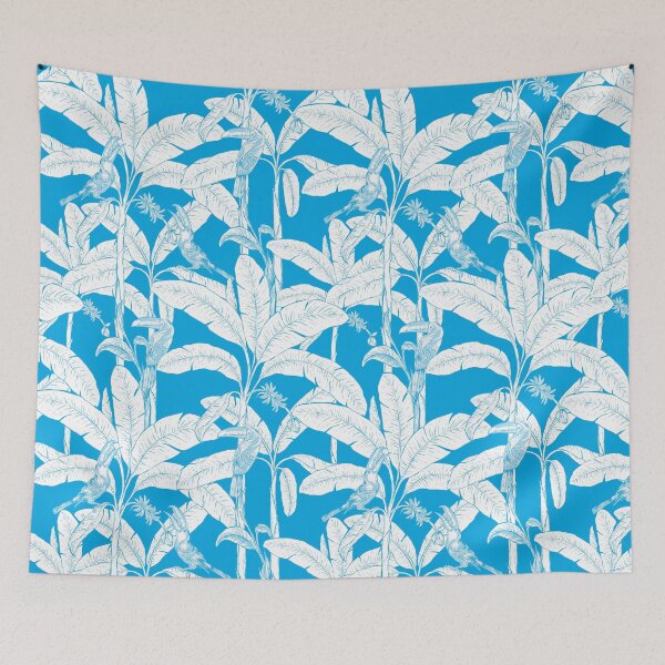 Item preview, tropical rainforest banana tree with toucan lovers designed and sold by letsgow8th.