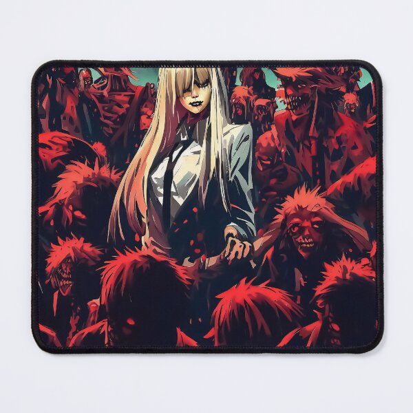 Item preview, Spooky Female vampire in the middle of a zombie horde pattern designed and sold by TomFrontierArt.