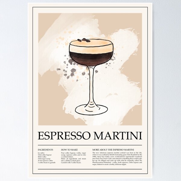 Item preview, Espresso Martini Poster designed and sold by CloverFi.