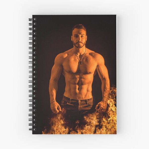 Item preview, Muscular shirtless man emerging from fire and flames designed and sold by Mercurius-M.