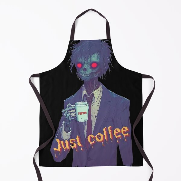 Item preview, Just coffee spooky zombie drink coffee cartoon designed and sold by TomFrontierArt.