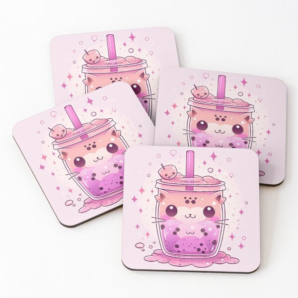 Item preview, Bubble Tea Neko - Dragon Fruit Marshmallow designed and sold by SnarkyDoodles.