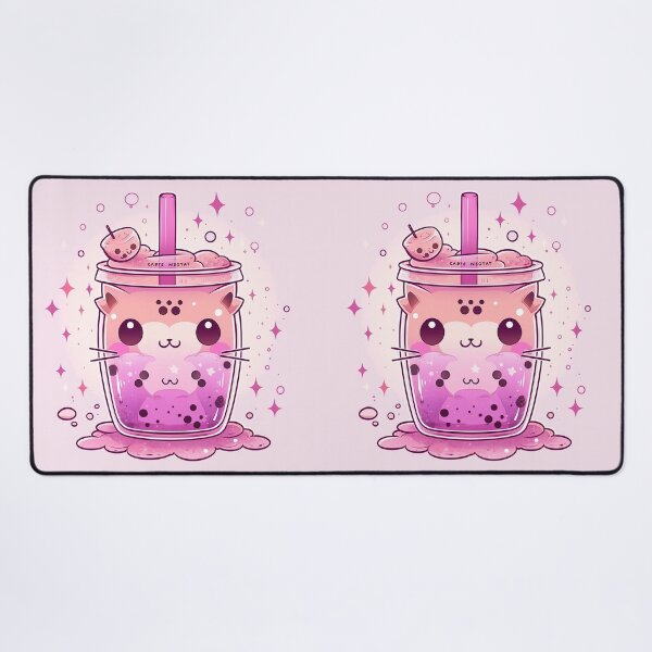 Item preview, Bubble Tea Neko - Dragon Fruit Marshmallow designed and sold by SnarkyDoodles.