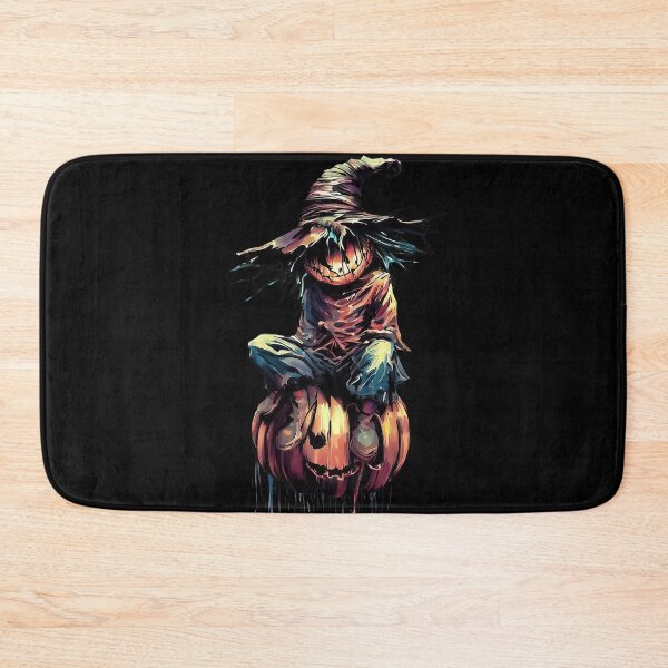 Item preview, Scary pumpkin scarecrow sitting on pumpkin  designed and sold by TomFrontierArt.