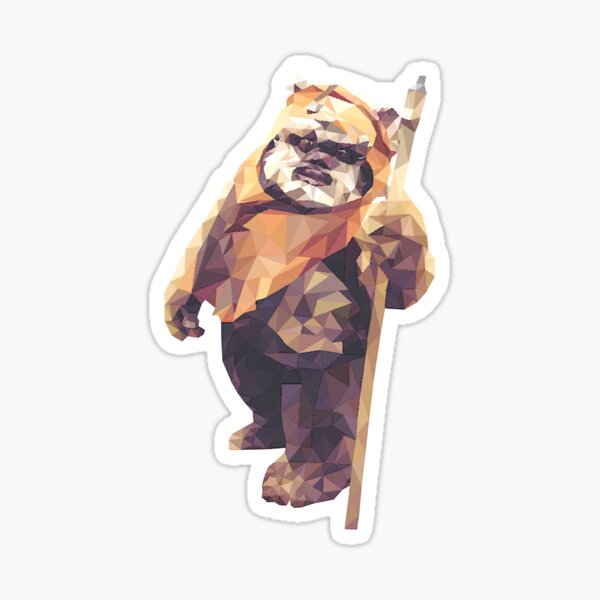 Vista previa del artículo con la obra «Cosita nerviosa - Low Poly Ewok», diseñado y vendido por maye-rrohr.