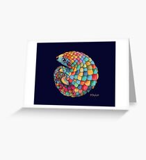 Regenbogen Pangolin Grußkarte