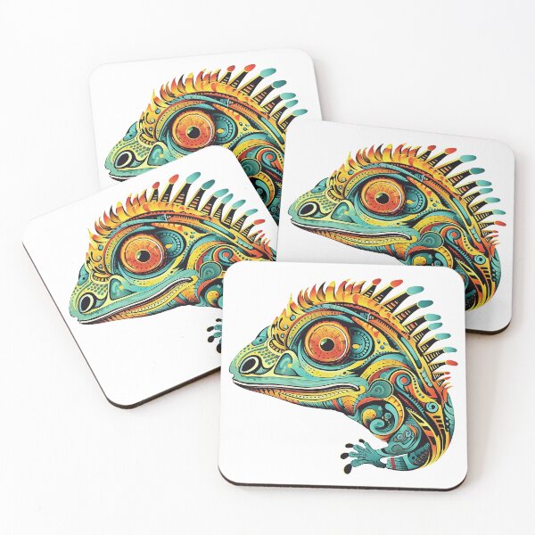 Item preview, Lizard digital art in a colorful pattern designed and sold by Adriano Carrideo.