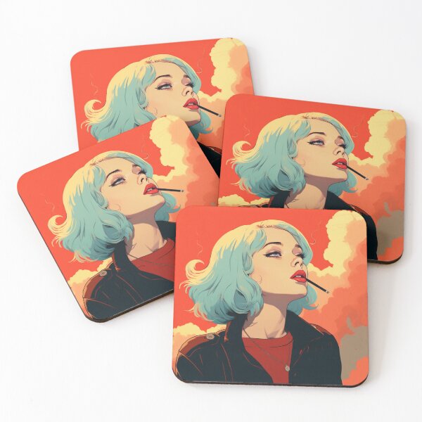 Item preview, Cute Comic Book Vintage Retro Pop Girl Smoking a Cigarette designed and sold by NateCF.