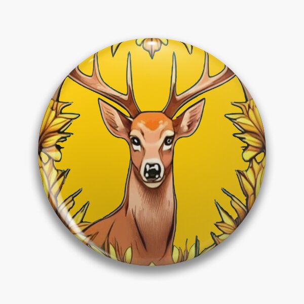 Item preview, A White Tailed Deer Surrounded By Goldenrod Nebraska State Tattoo Art designed and sold by taiche.
